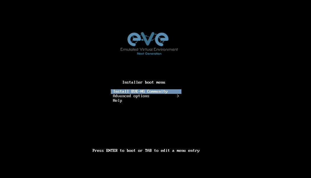 EVE-ng Install Start